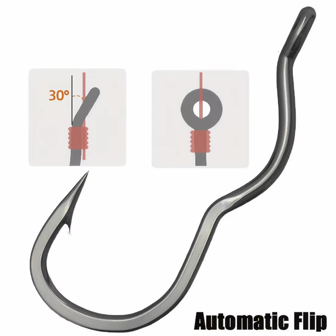 50 Pcs Durable Automatic Flip  - огляд і ціна Fishing Hook Circle